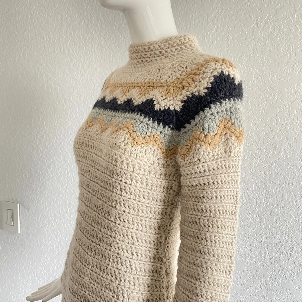 J. Crew Fairisle Crocheted hand knit Sweater